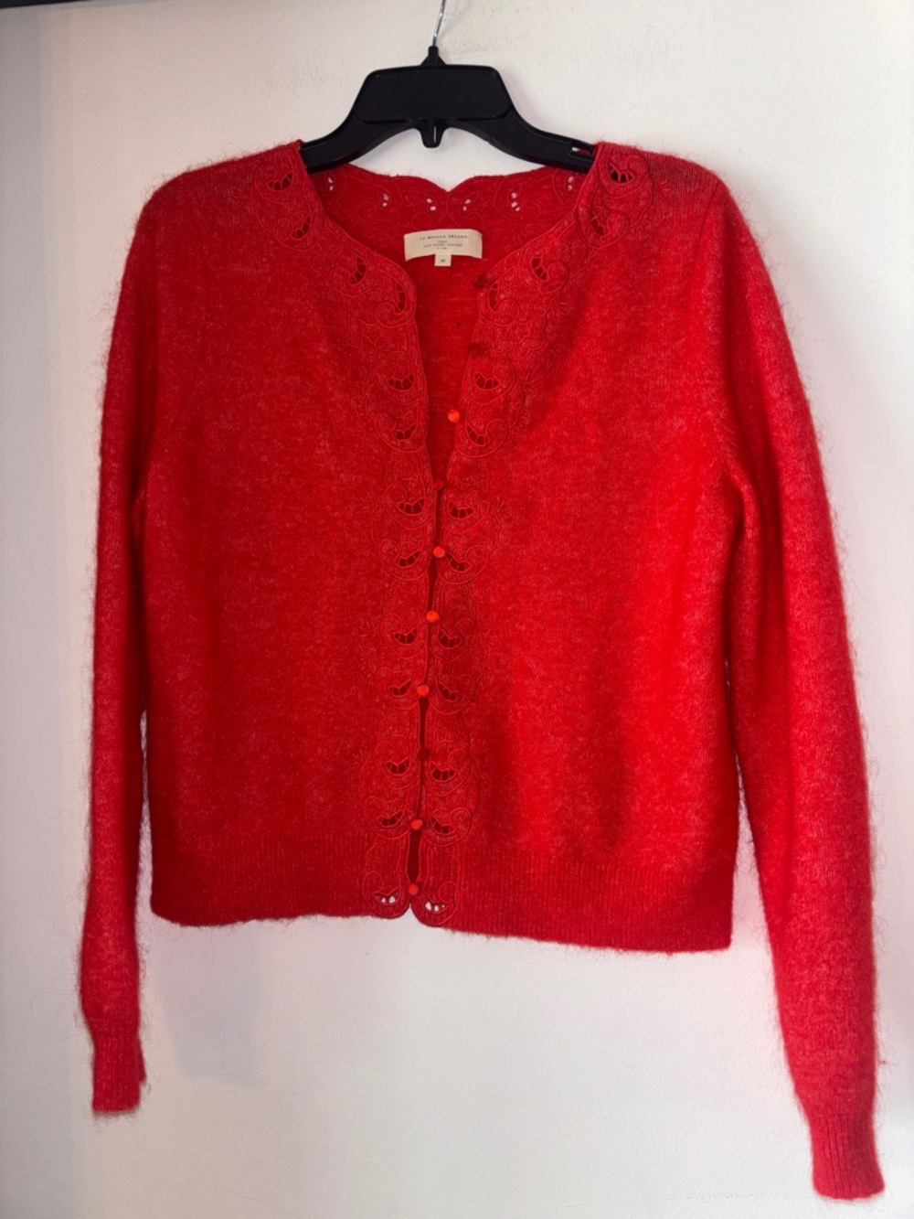 Sezane Red Cardigan Sweater